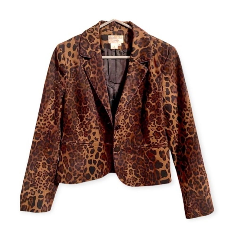 CHARLES GRAY LONDON LEOPARD PRINT BLAZER MEDIUM